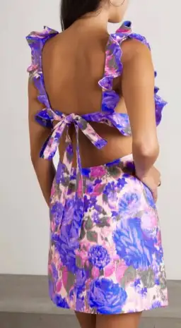 Zimmermann High Tide Frilled Mini Dress Floral Size 1 / Au 10 for rent on The Volte - image 2