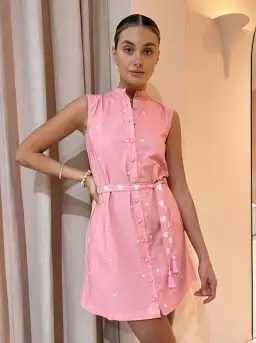 Ambra Maddalena Piper Mini Dress in Pink Hearts Size 10 for rent on The Volte - image 2