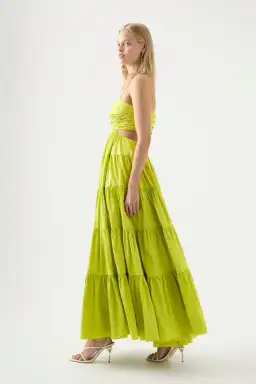 Aje Sartre Tiered Maxi Dress Green Size 8 / S for rent on The Volte - image 4