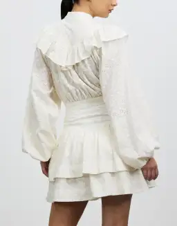 Shona Joy Magnolia Frill Mini Dress Cream Size 12 for rent on The Volte - image 3