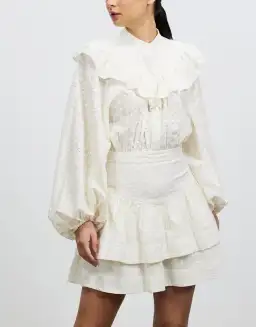 Shona Joy Magnolia Frill Mini Dress Cream Size 12 for rent on The Volte - image 2