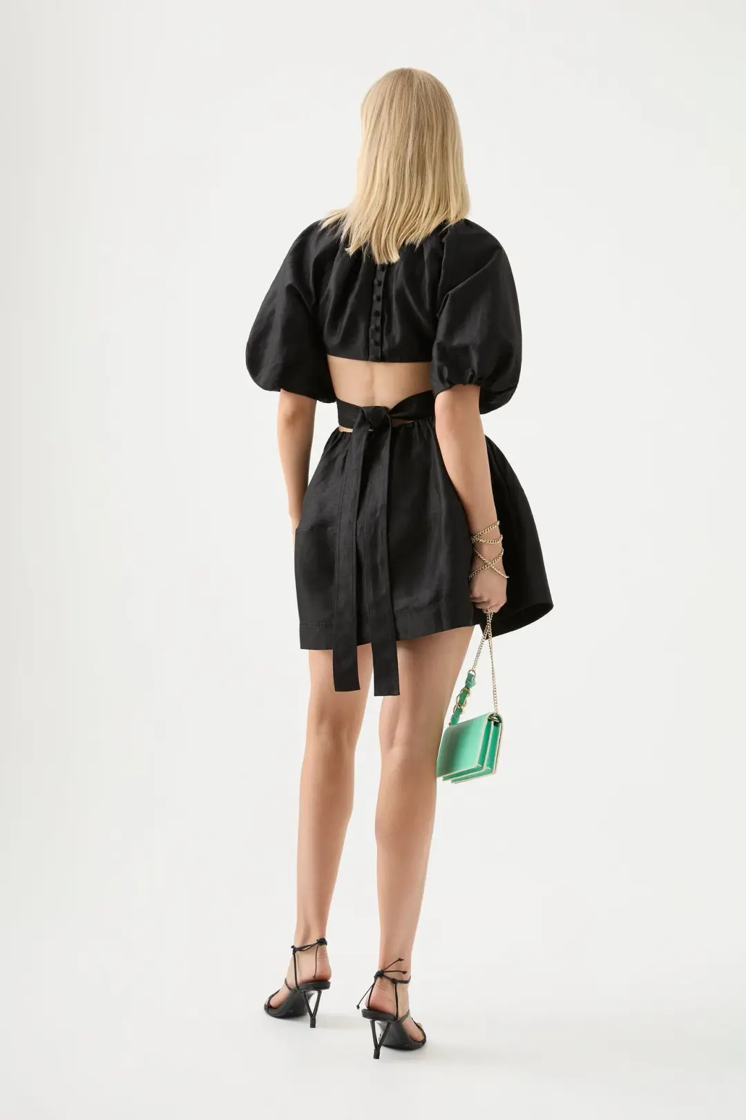 Aje Mimosa Cut Out Mini Dress Black Size 6 for rent on The Volte - main image