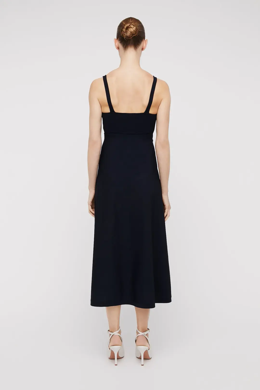 Scanlan Theodore Crepe Knit Square Neck Dress Navy Size 12 for rent on The Volte - main image