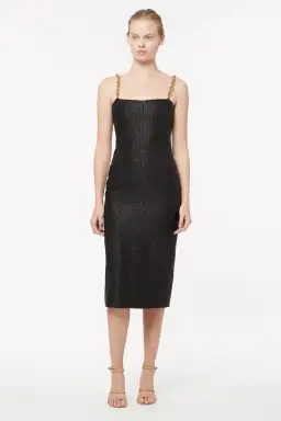 Manning Cartel Neo Classic Midi Dress with Chain Straps Black Size 12 for rent on The Volte - image 1
