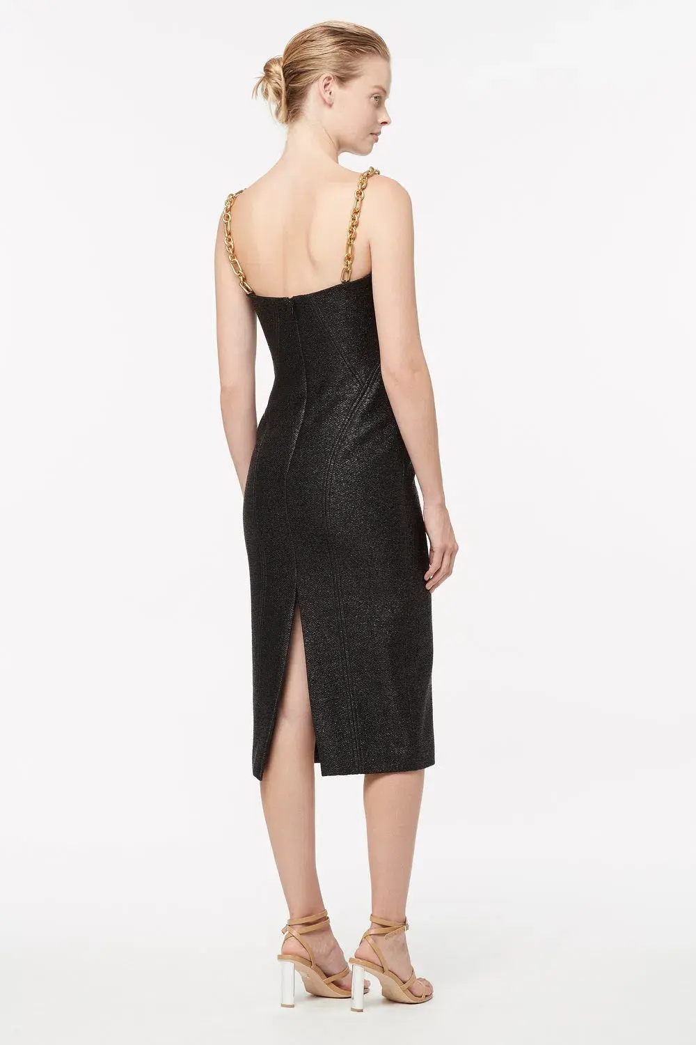 Manning Cartel Neo Classic Midi Dress with Chain Straps Black Size 12 for rent on The Volte - main image