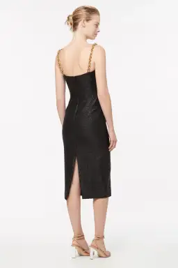 Manning Cartel Neo Classic Midi Dress with Chain Straps Black Size 12 for rent on The Volte - image 2
