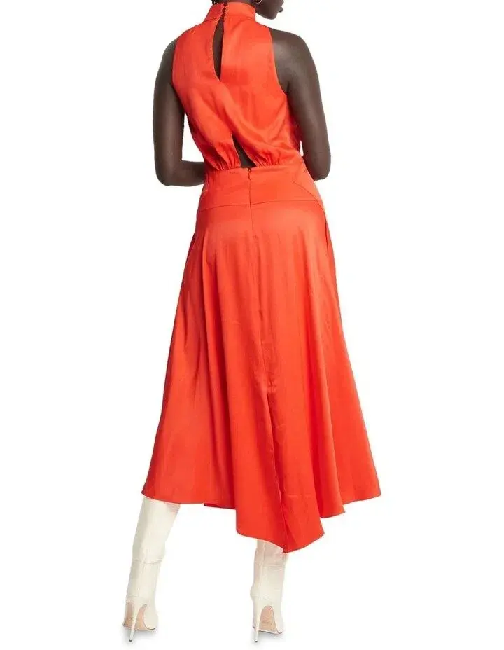 Sass & Bide Past Lives Cowl Neck Midi Dress Orange Size 10 for rent on The Volte - main image