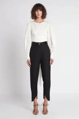 Aje Poised Lace Up Cropped Top Ivory Size 12 / L for rent on The Volte - image 1