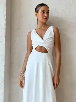 One Fell Swoop Marni Midi Dress in Pulsar White Size 10 for rent on The Volte - image 2