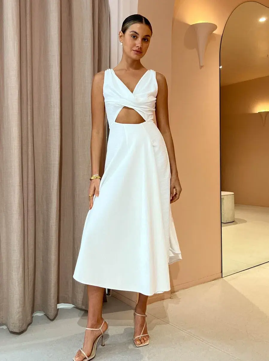 One Fell Swoop Marni Midi Dress in Pulsar White Size 10 for rent on The Volte - main image