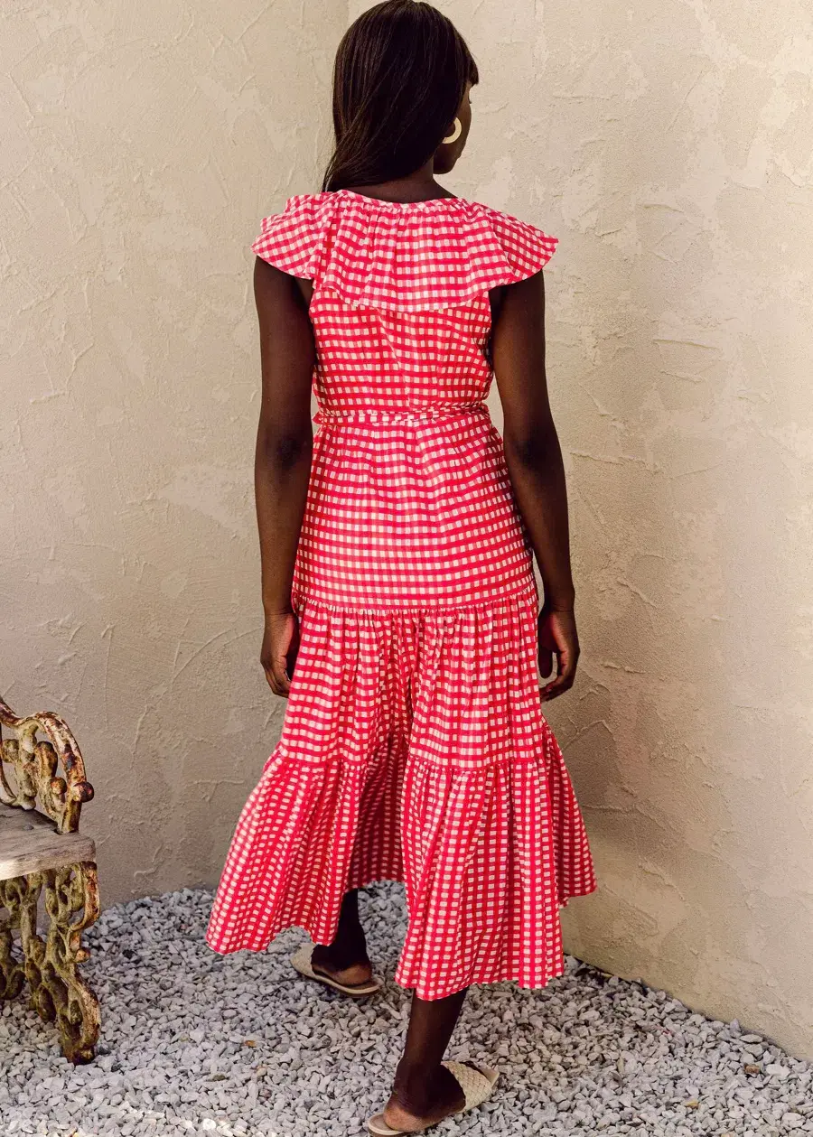 Bird and Kite Juni Wrap Dress Calypso Gingham Size XL / Au 14 - Image 3