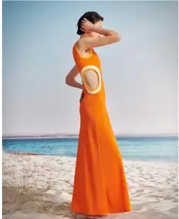 Christopher Esber Fran Verner Bind Tank Dress Orange Size 12 for rent on The Volte - image 3