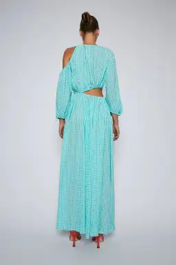 Scanlan Theodore Gingham Drawstring Dress Mint Size 8 / S for rent on The Volte - image 3