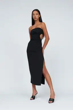By Johnny Selena Strapless Midi Dress Black Size 8 / S