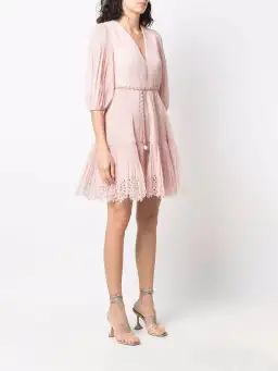 Zimmermann Pleated Mini Dress Pink Size 0 / Au 8 for rent on The Volte - image 2