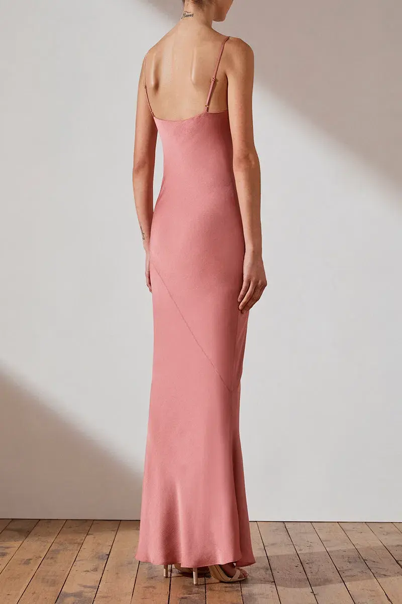 Shona Joy Luxe Bias Cowl Slip Dress Rose Size 10 for rent on The Volte - main image