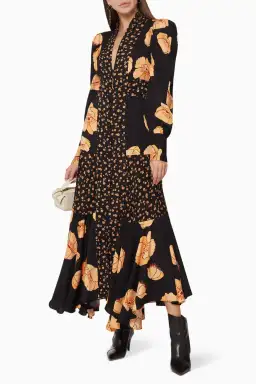 Acler Elton Dress Black/Floral Size 10 for rent on The Volte - image 1