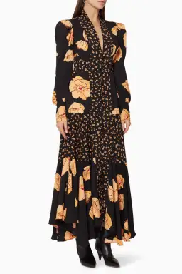 Acler Elton Dress Black/Floral Size 10 for rent on The Volte - image 2