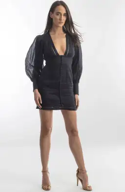 Joslin Studio Valerie Linen Ramie Dress Black Size 12 for rent on The Volte - image 1