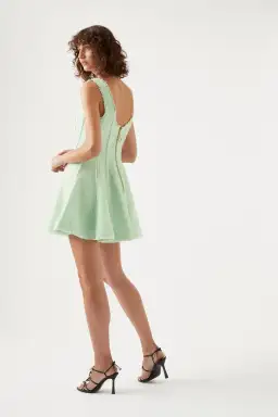 Aje Anais Boucle Mini Dress Mint Green Size 10 for rent on The Volte - image 4