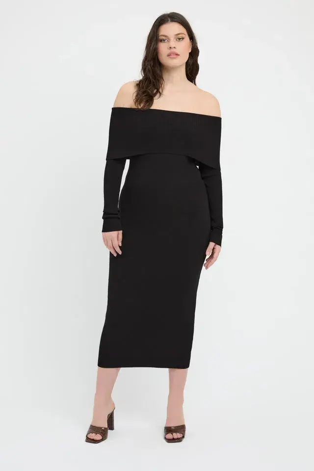 Kookai Lola Midi Dress Black Size 12 for rent on The Volte - main image