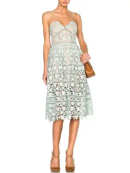 Self Portrait Azalea Midi Dress Mint Size 14 for rent on The Volte - image 2