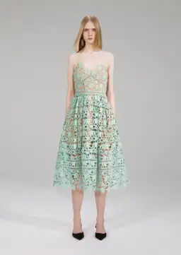 Self Portrait Azalea Midi Dress Mint Size 14 for rent on The Volte - image 1