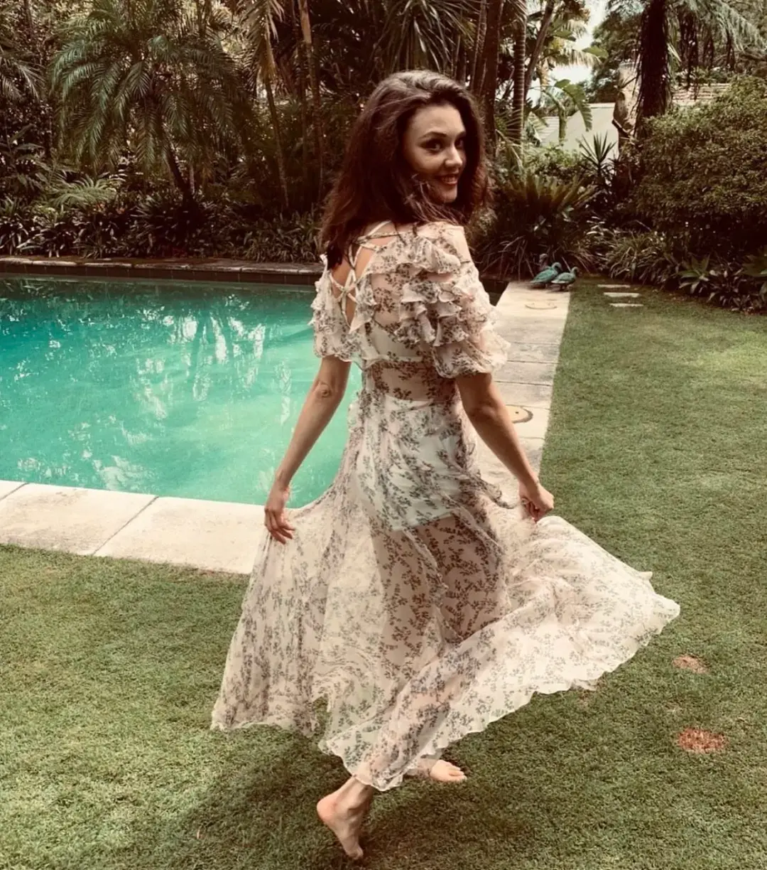 Rachel Gilbert Chiara Silk Floral Maxi Dress Size 1/Au 8 for rent on The Volte - main image