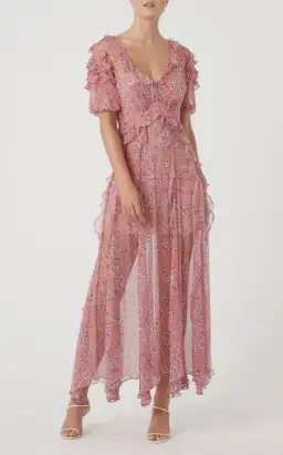 Rachel Gilbert Chiara Silk Floral Maxi Dress Size 1/Au 8 for rent on The Volte - image 2