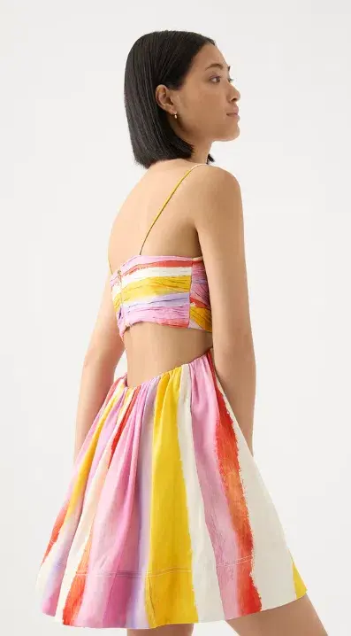 Aje Liza Ruched Baby Doll Dress Multi Size 10 - Image 3