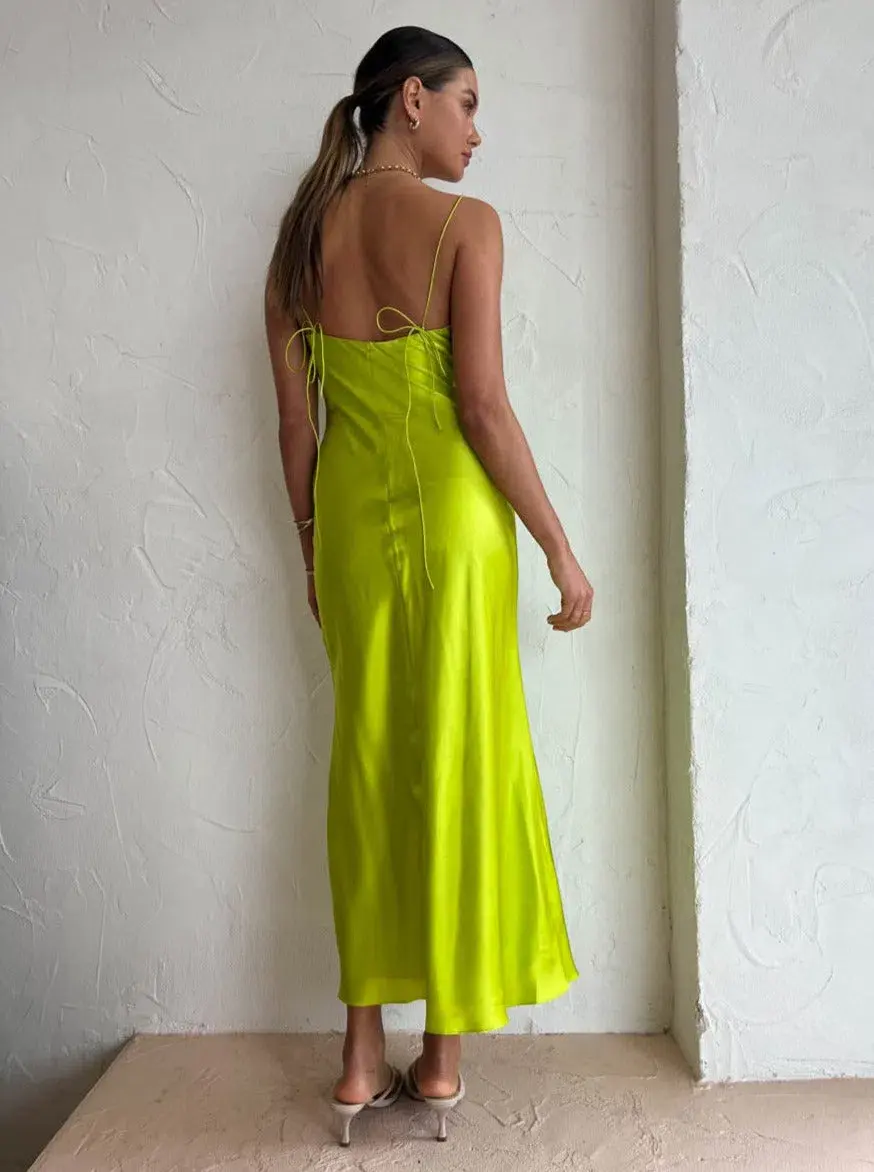 Ginia Sonia Maxi Dress in Electric Lime Size M / Au 10 for rent on The Volte - main image