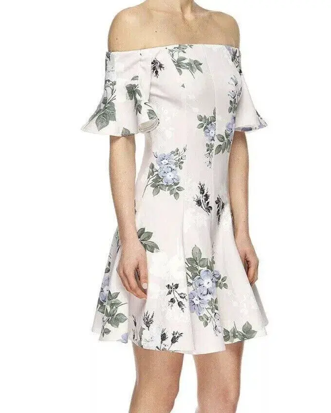 Lover Off Shoulder Mini Dress Floral Size 10 for rent on The Volte - main image
