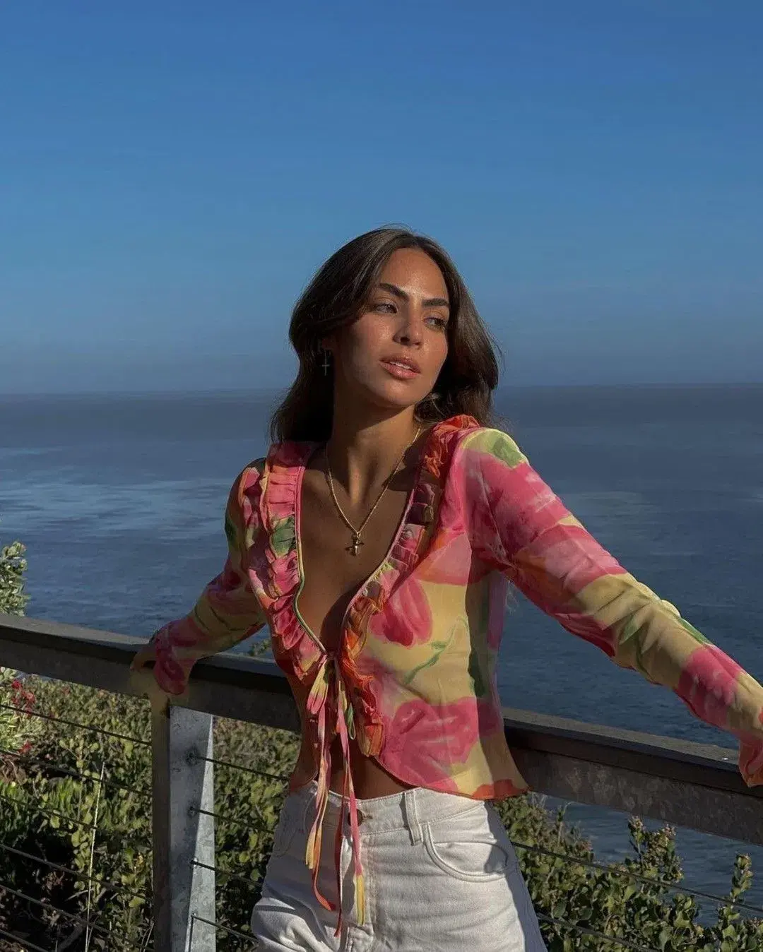 With Jean Fifi Blouse in Petunia Size L/AU 12 for rent on The Volte - main image