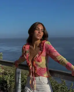 With Jean Fifi Blouse in Petunia Size L/AU 12 for rent on The Volte - image 8