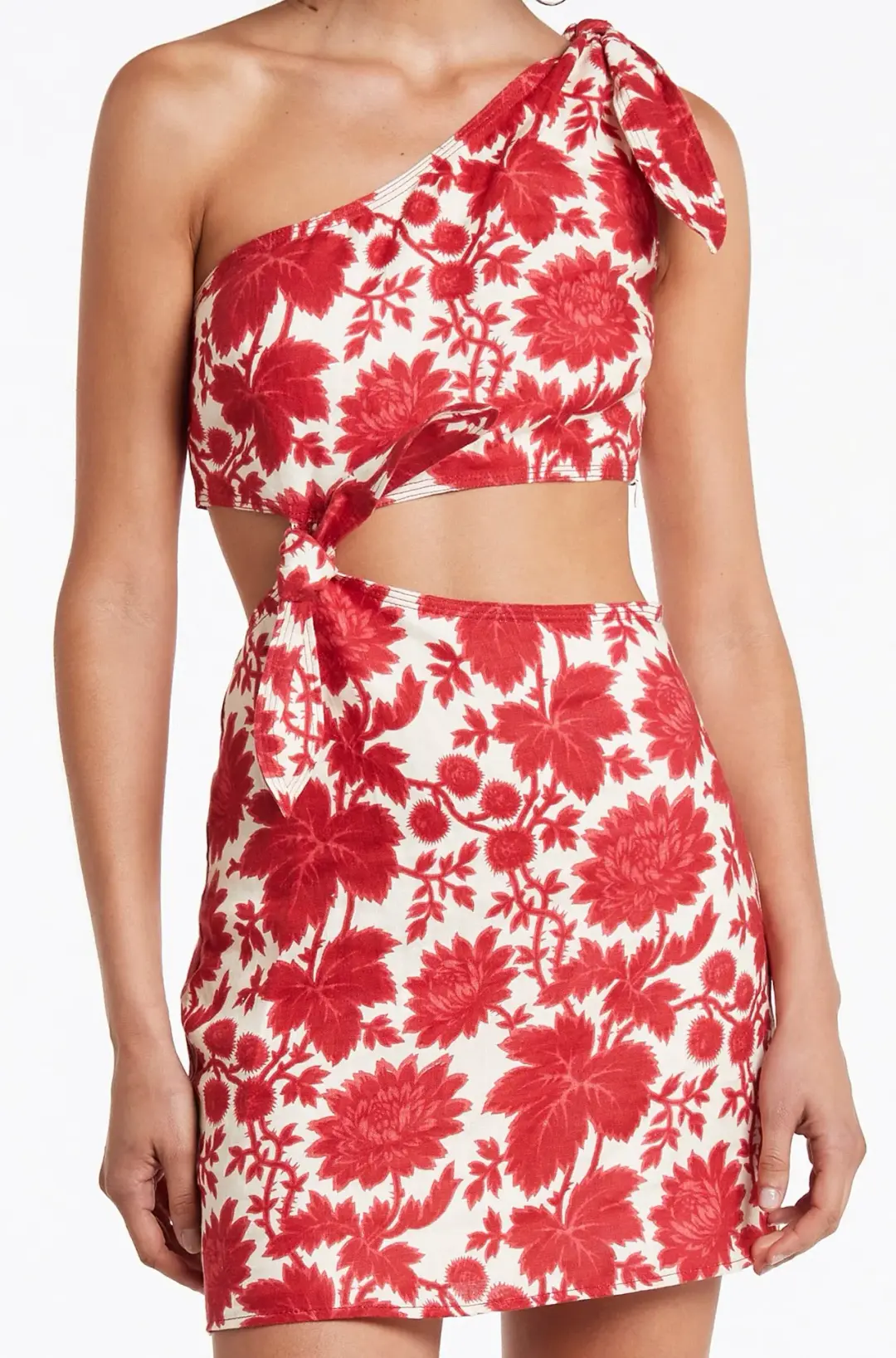 Sir The Label Cinta Cut Out Mini Dress Valentina Print Size 2 for rent on The Volte - main image