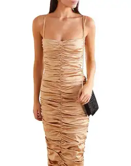 Georgia Alice Eva Ruched Gown Beige Size 6 for rent on The Volte - image 1