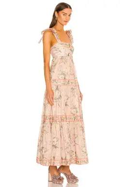 Zimmermann Moonshine Tie Shoulder Dress Cream Floral Size 6 for rent on The Volte - image 3
