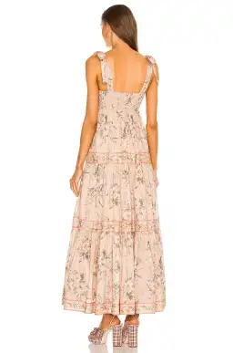 Zimmermann Moonshine Tie Shoulder Dress Cream Floral Size 6 for rent on The Volte - image 4