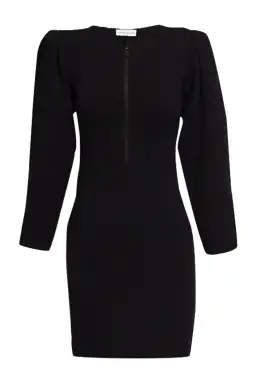 Scanlan Theodore Crepe Knit Gather Sleeve Dress Navy Size S / Au 8 for rent on The Volte - image 2