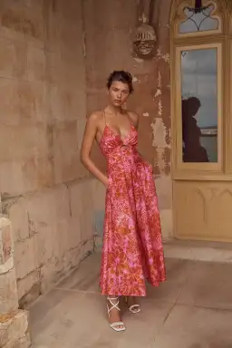 Scanlan Theodore Silk Cotton Strappy Dress Pink Size 6 / XS for rent on The Volte - image 3