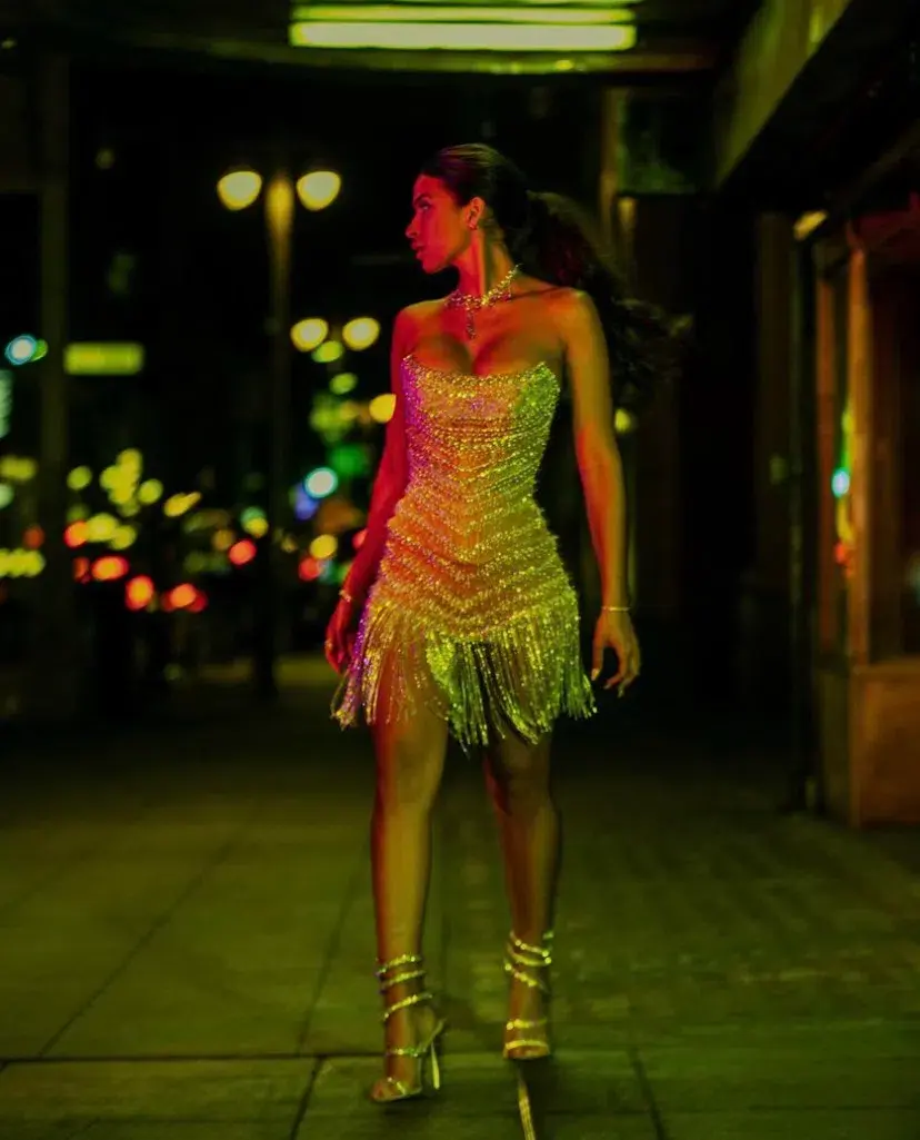 Albina Dyla Wild Corset Short Dress Silver/Nude Size 6 for rent on The Volte - main image