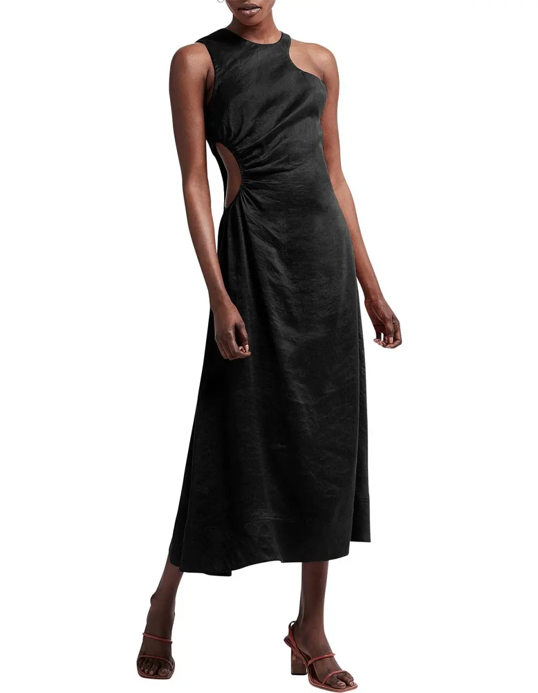 Aje Chateau Cut Out Midi Dress Black Size 4 / XXS for rent on The Volte - main image