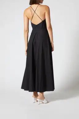 Scanlan Theodore Cotton Strappy Dress Black Size 6 / XS for rent on The Volte - image 2