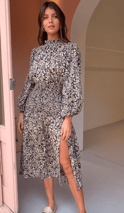 Emmanuelle Long Sleeve Midi Dress