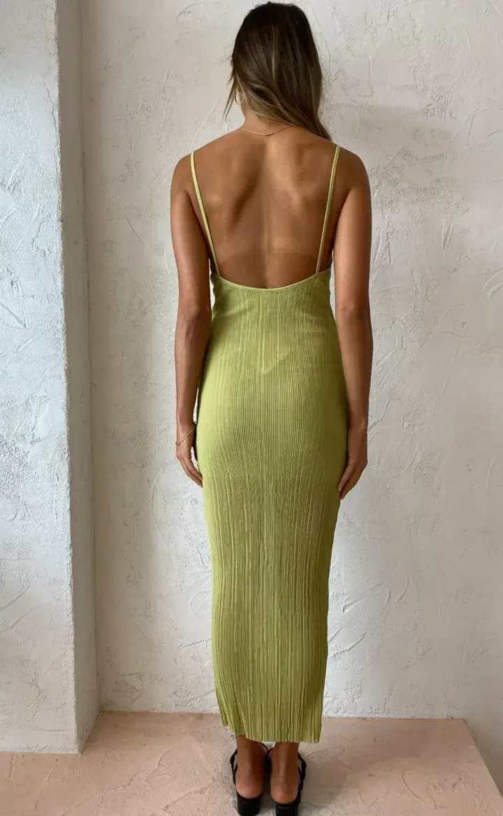 Bec & Bridge Plisse Dress Green Size 8 for rent on The Volte - main image