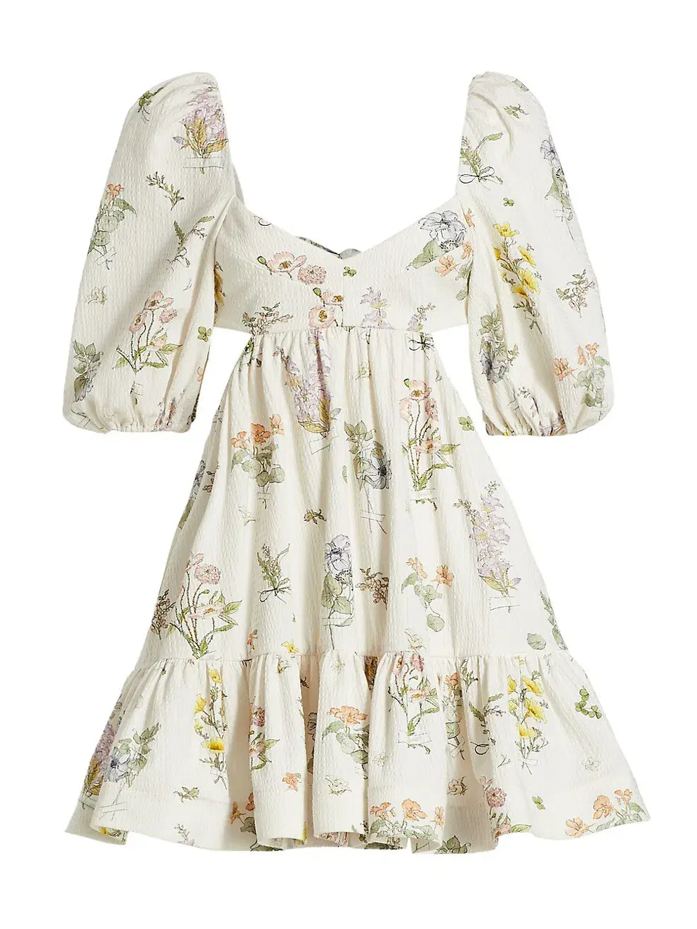 Zimmerman Jeannie Puff Sleeve Mini Dress Floral Size 1/Au 8 for rent on The Volte - main image