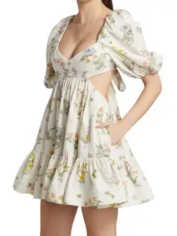Zimmerman Jeannie Puff Sleeve Mini Dress Floral Size 1/Au 8 for rent on The Volte - image 3