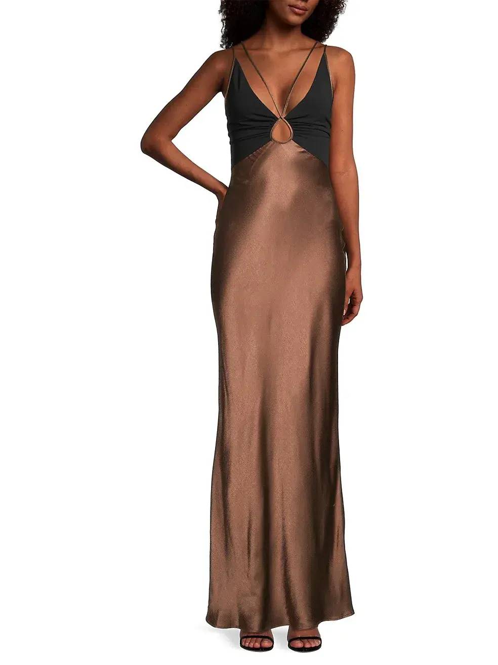 Bec & Bridge Kehlani V Neck Dress Brown Size 10 for rent on The Volte - main image