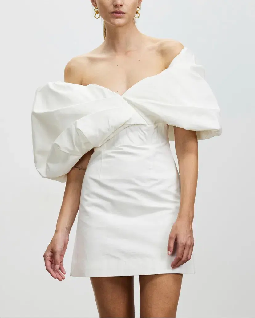 Rachel Gilbert Xavier Mini Dress White Size 14 for rent on The Volte - main image