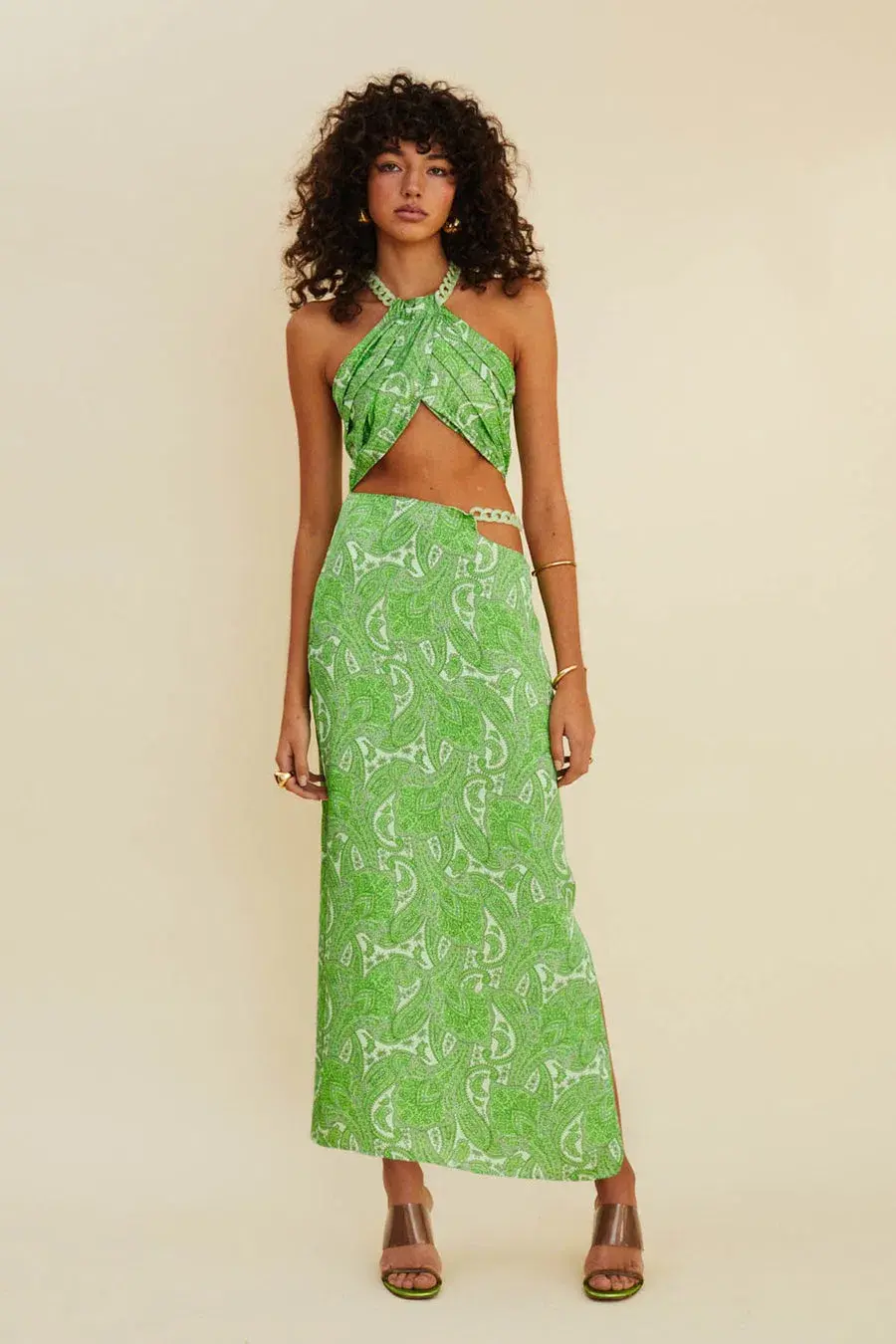 Suboo Orbit Cutout Midi Halter Dress Size S/Au 8 for rent on The Volte - main image